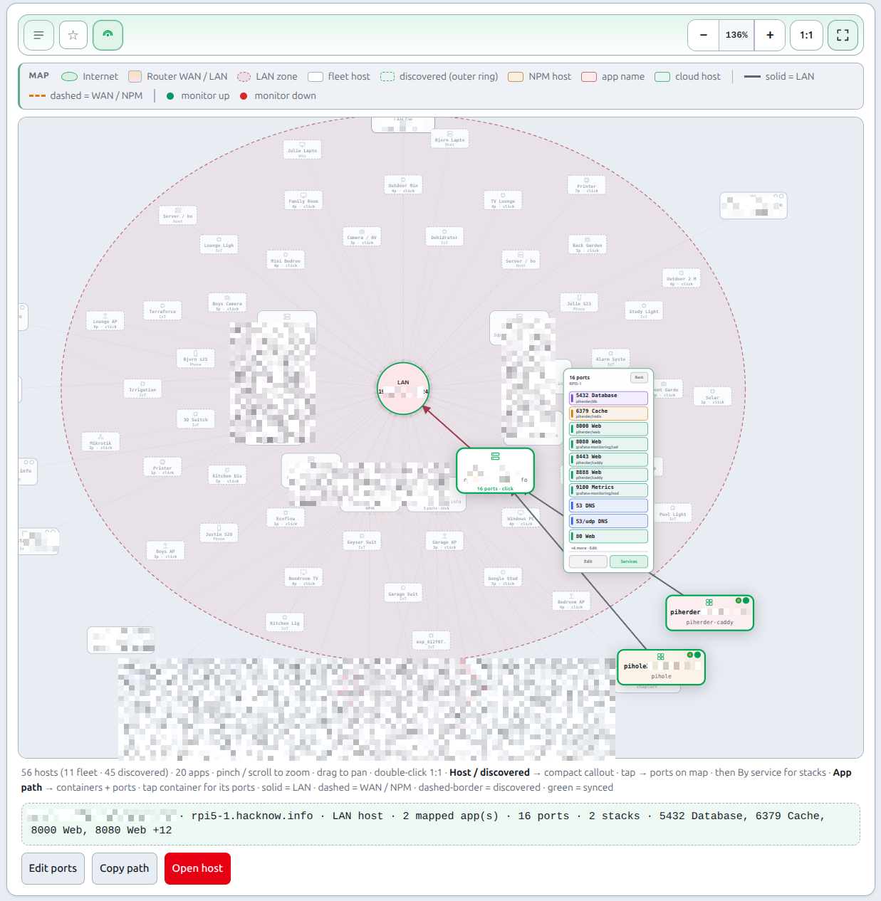 Network Hosts map