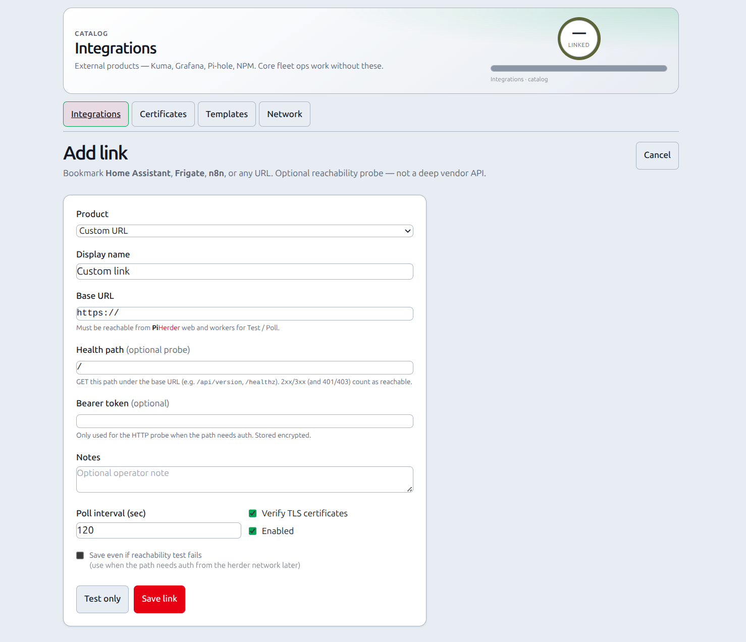 Generic URL integration